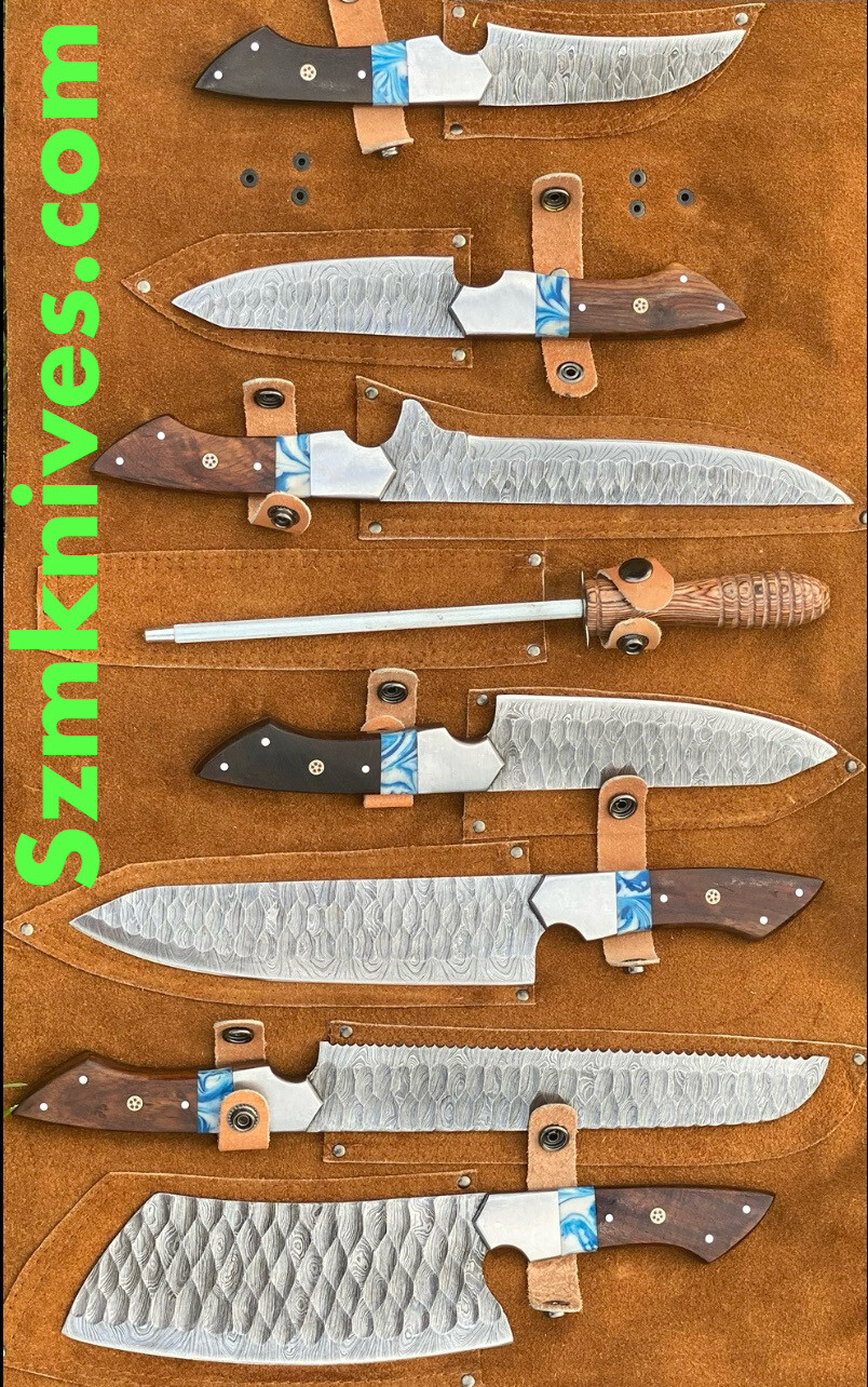 Damascus Hand Made Bbq Kitchen Set 8 Pieces