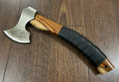 Custom Hand Forged Carbon Steel VIKING AXE with Ash Wood Shaft.