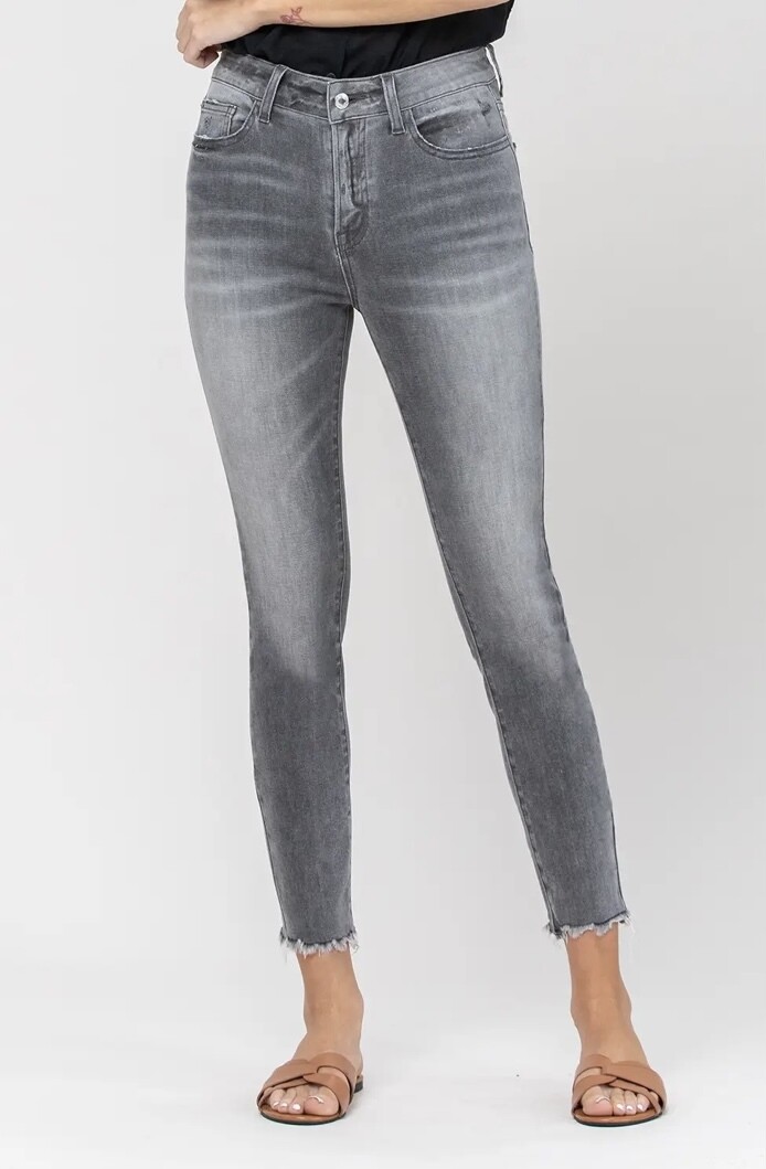 Raw Hem Grey Skinny