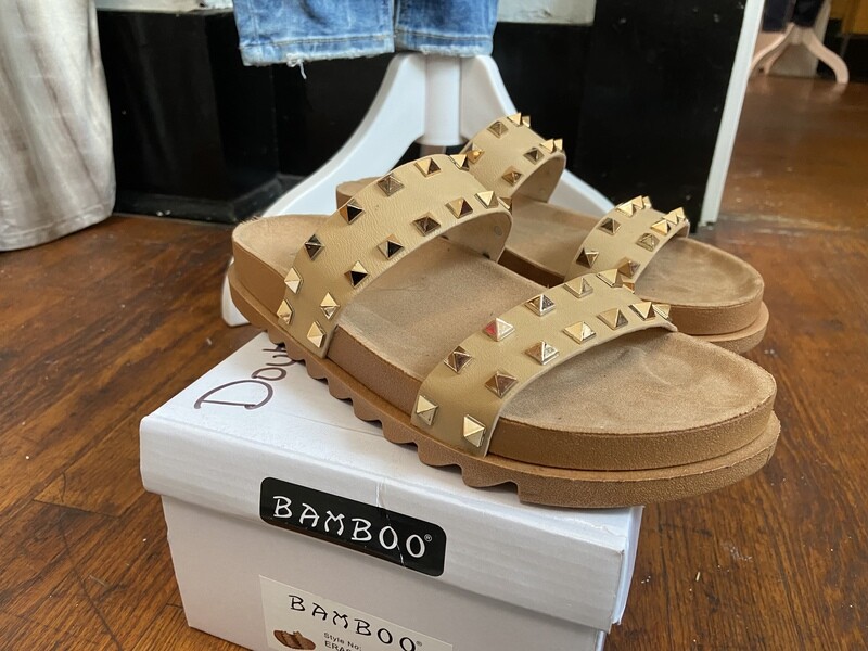Double Strap Studded Sandals