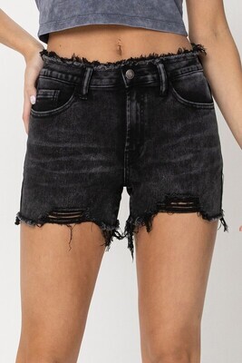 Frayed To Black Shorts