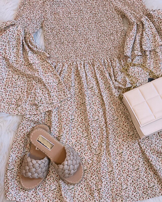 Floral Scrunched Spring Dress