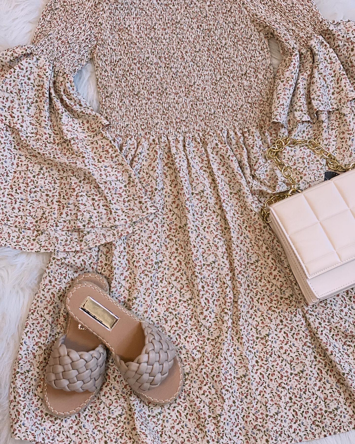 Floral Scrunched Spring Dress