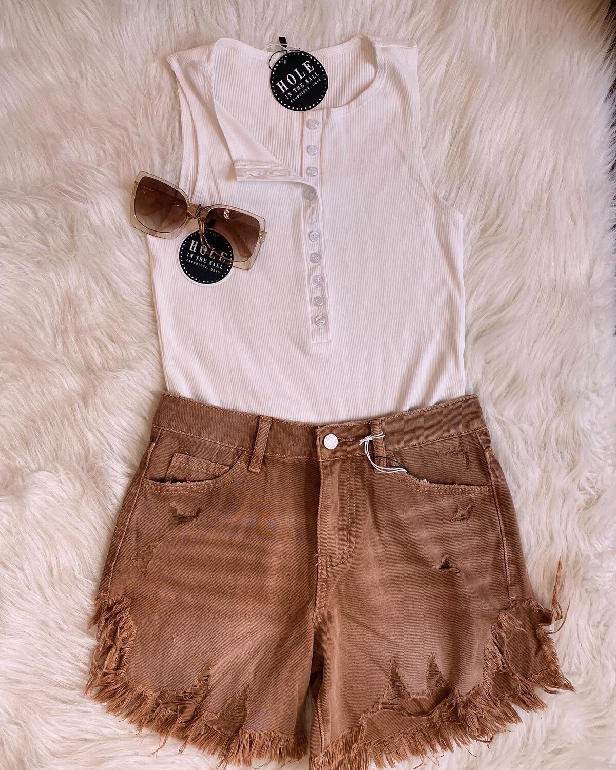 Mauve High Rise Shorts