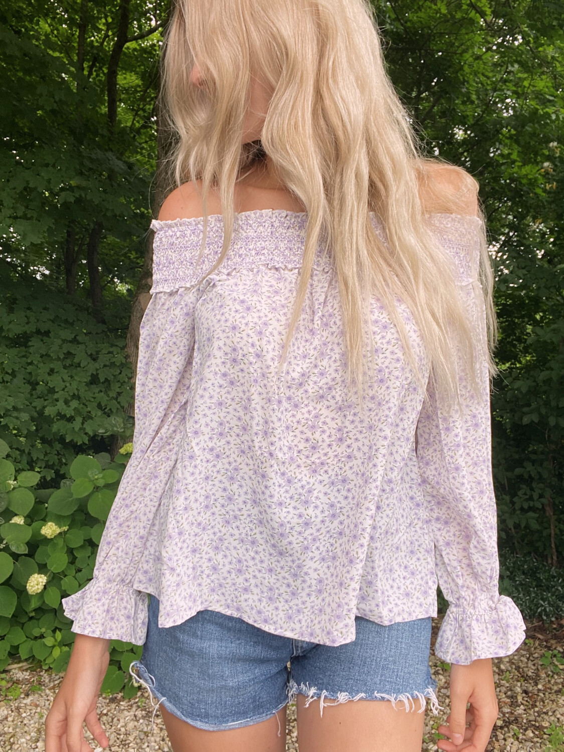 Laurel Floral Off Shoulder Relaxed Top