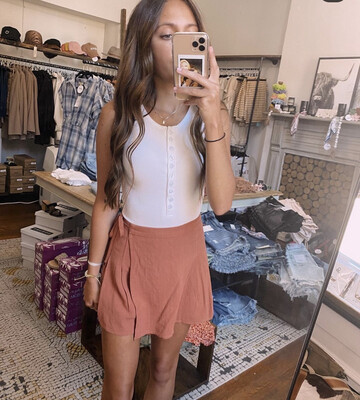 Sienna Woven Drawstring Wrap Skorts