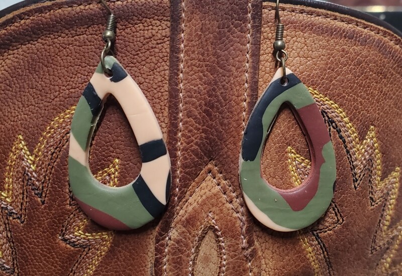 HB Handcrafted Camo Earrings