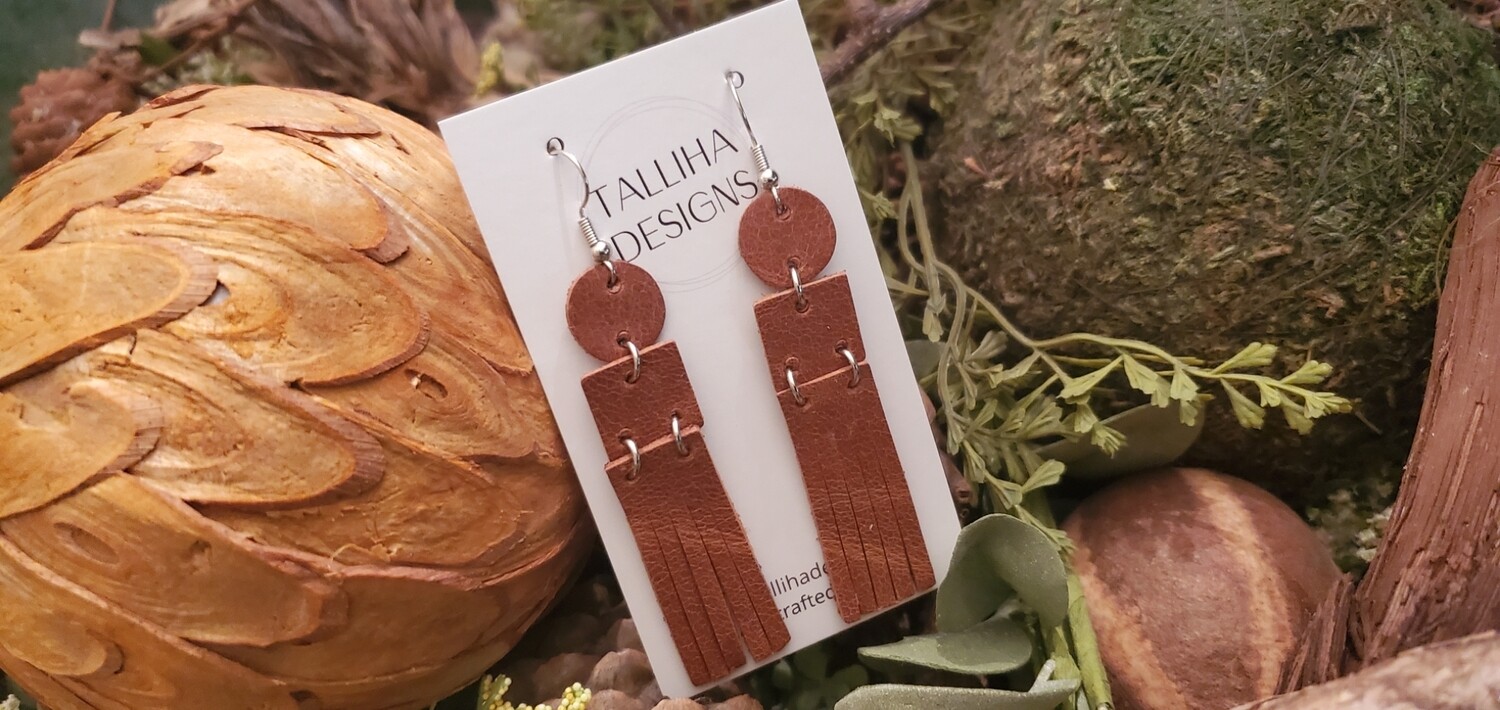 Saddle Fringe Genuine Leather - Saddle