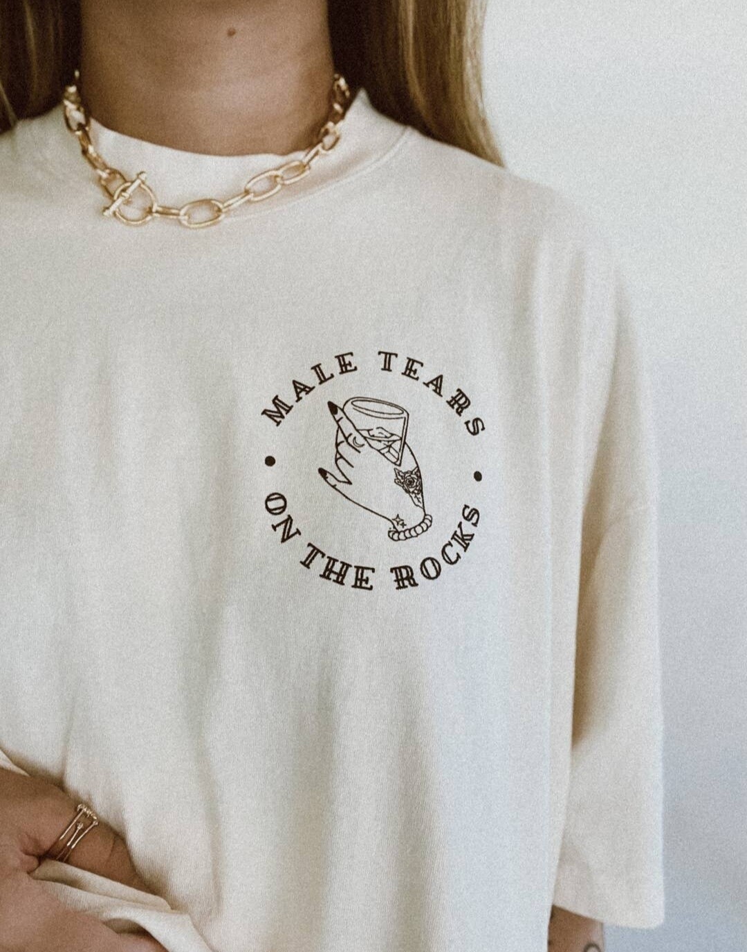 WE THE BABES - MALE TEARS | OVERSIZED GRAPHIC TEE | IVORY