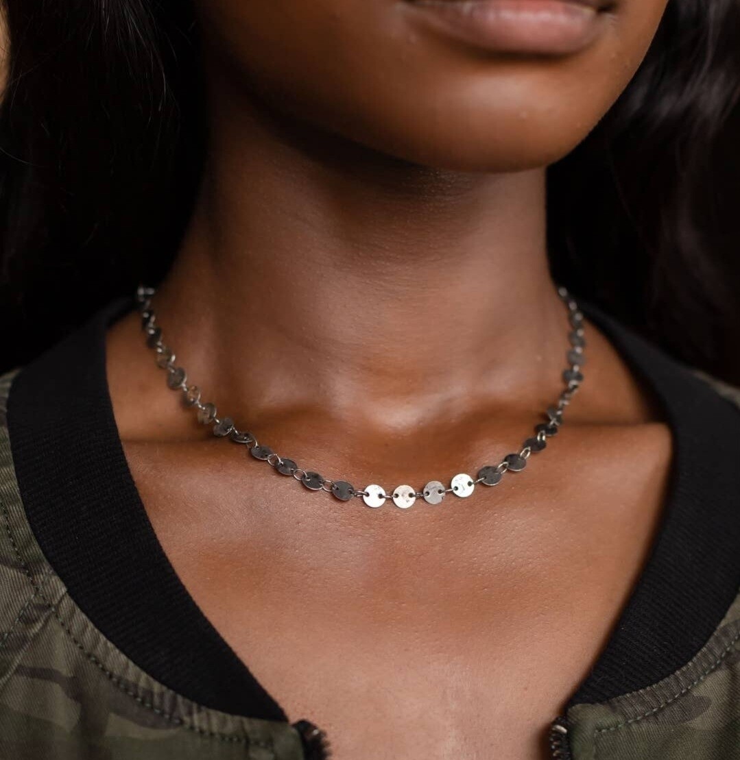 Panache Apparel Co. - Silver circle necklace