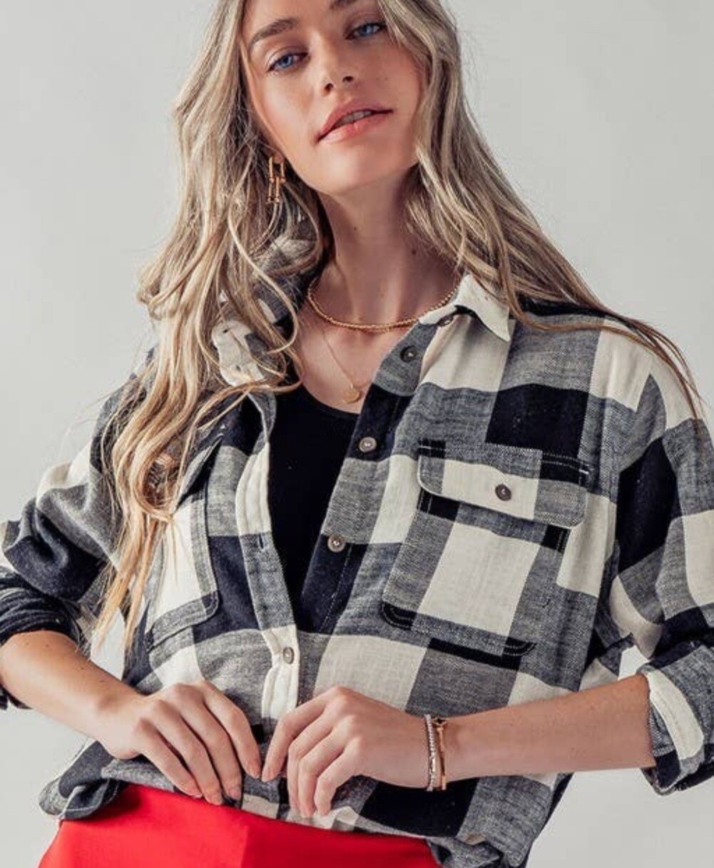 Plaid Flannel Button Down Shirt