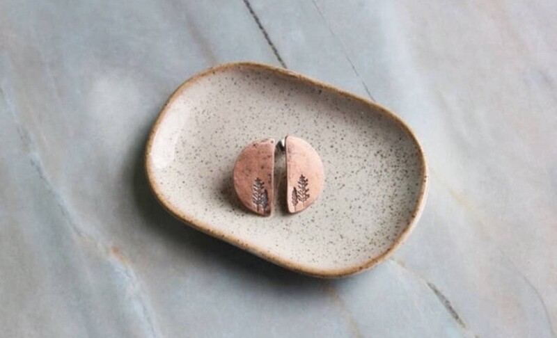 Grace and Faith Designs - Copper Half Circle Tree Studs