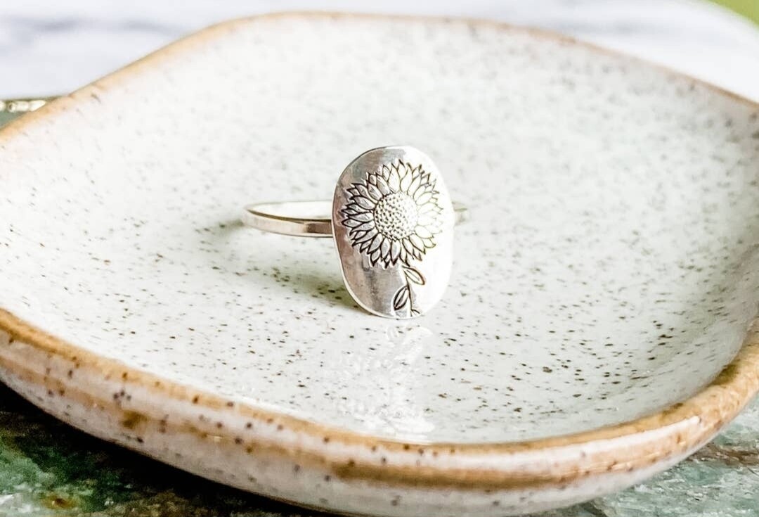 Grace and Faith Designs - Silver Sunflower Ring