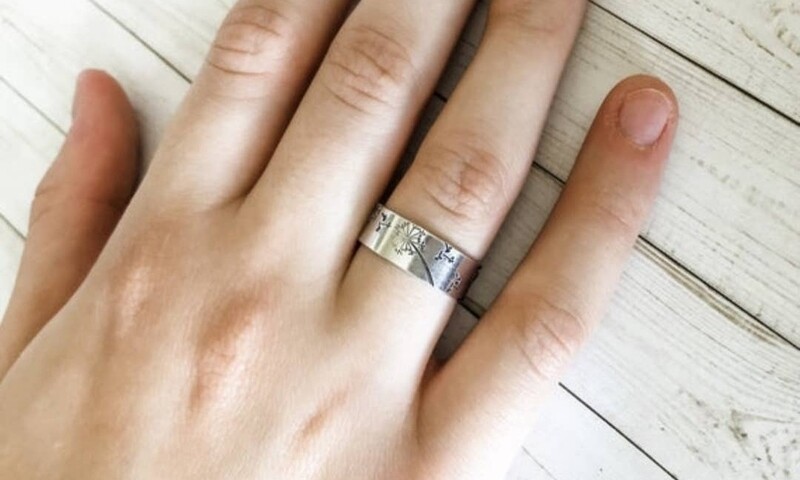 Grace and Faith Designs - Dandelion Adjustable Ring - 7-9