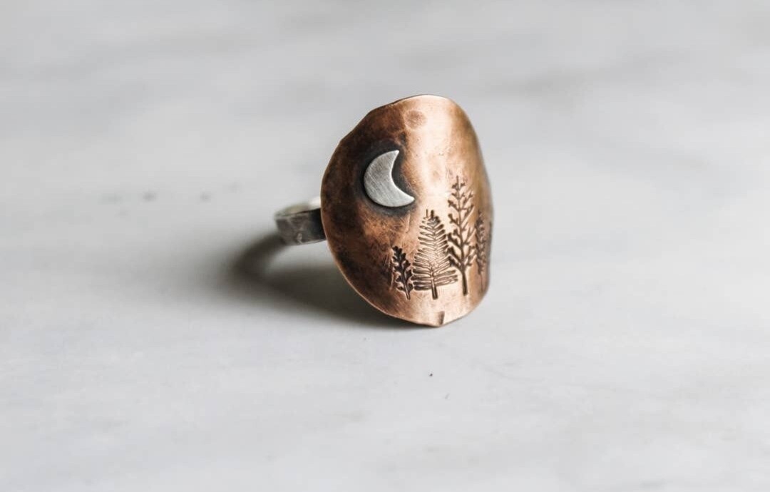 Grace and Faith Designs - Moonlit Forest Copper Ring
