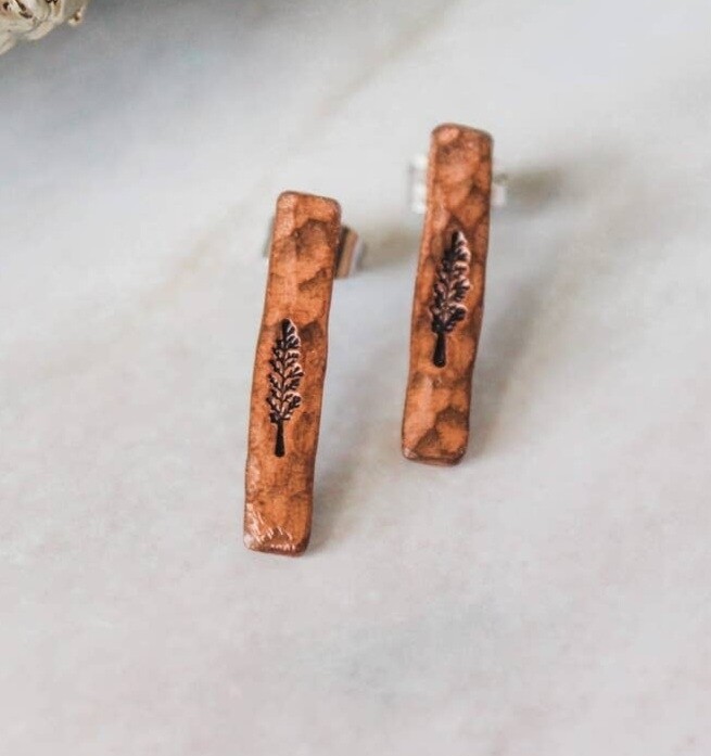 Grace and Faith Designs - Copper Tree Bar Studs