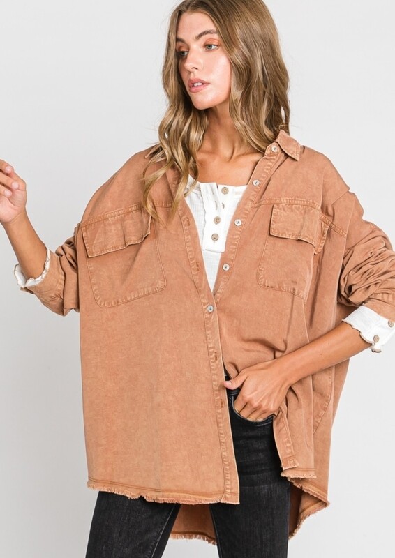 Mineral Wash Vintage Fringe Shirt
