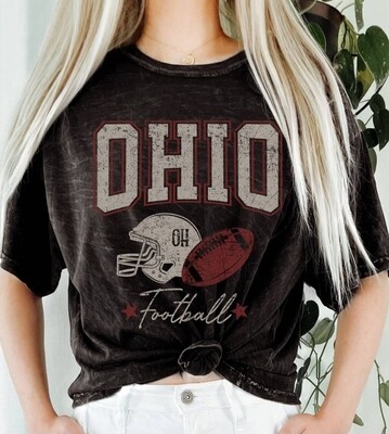 OHIO Football Mineral Washed Graphic