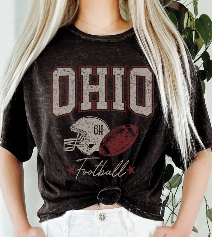 OHIO Football Mineral Washed Graphic