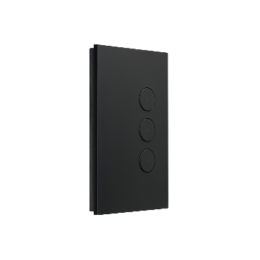 C-Bus Saturn ZEN Wall Switch, 3-Button Black