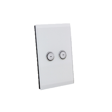 C-Bus 2 Gang Glass Switch Pure White