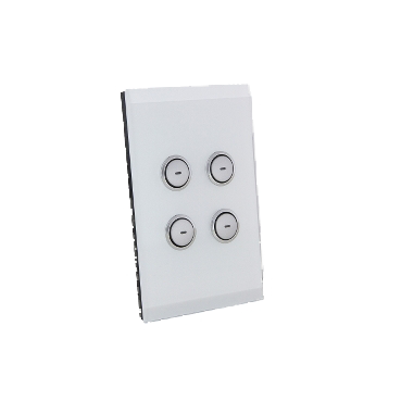 C-Bus Saturn 4 Gang Glass Switch Pure White