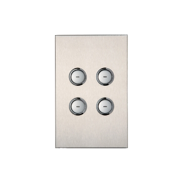 C-Bus Saturn 4 Gang Glass Switch Stainless Steel