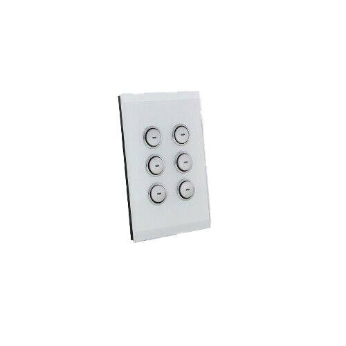 C-Bus Saturn 6 Gang Glass Switch Glass Fascia (Paintable)
