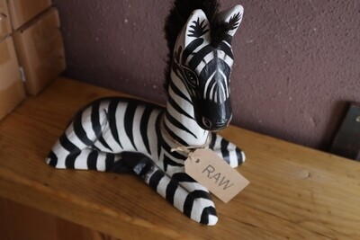 Ornamental Wooden Zebra - 25cm