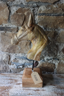 Ornamental Wooden Horse Head, 25x14x48cm 