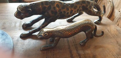 Ornament 50x10x12 cm SISOKO panther antique bronze