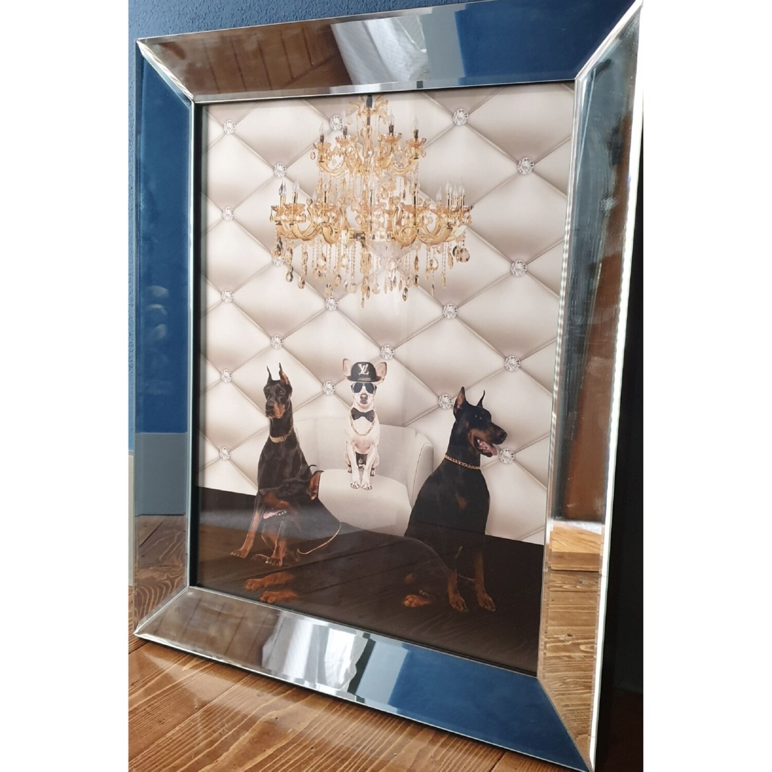 Dobermans &amp; Terrier Mirror Frame Picture, 40x50cm