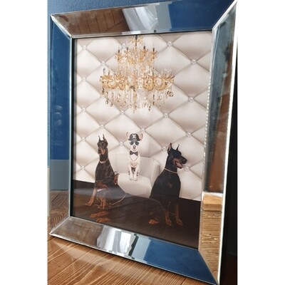 Dobermans & Terrier Mirror Frame Picture, 40x50cm