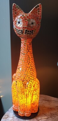 Cat Lamp Mosaic Orange 60cm