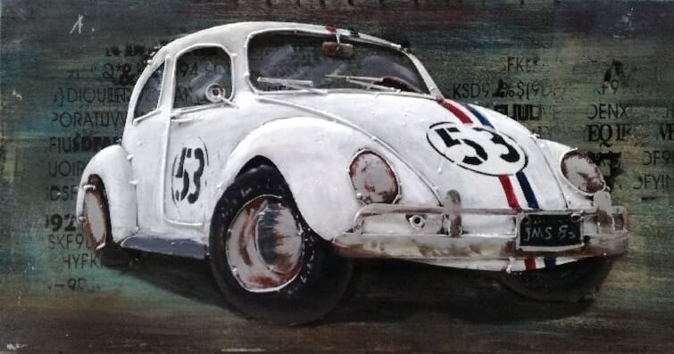 Metal 3D Painting: Herbie, 80x40cm
