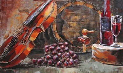 Metal 3D Painting: Violin 100 x 60cm