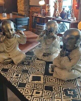 Tribal bar table carved bamboo