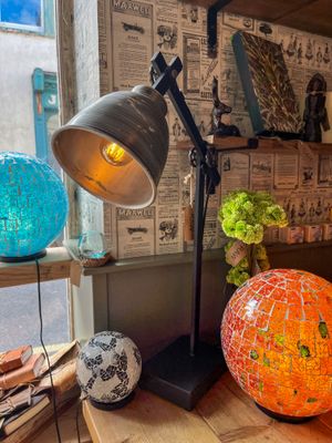 Desk lamp, EDMAR, Antique Lead-Antique Silver,  40x15x60 cm