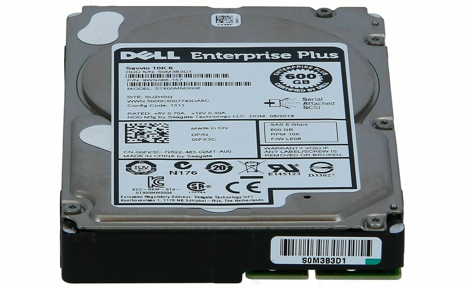 DELL 0FK3C - 600GB 10K 2.5 SAS 6G EQL ST600MM0006  ***   REFURBISHED   ***