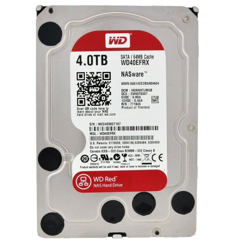 Western Digital WD40EFRX 4TB 64MB 5400U / Min SATA III 3,5 Pulgadas  **  REFURBISHED  **