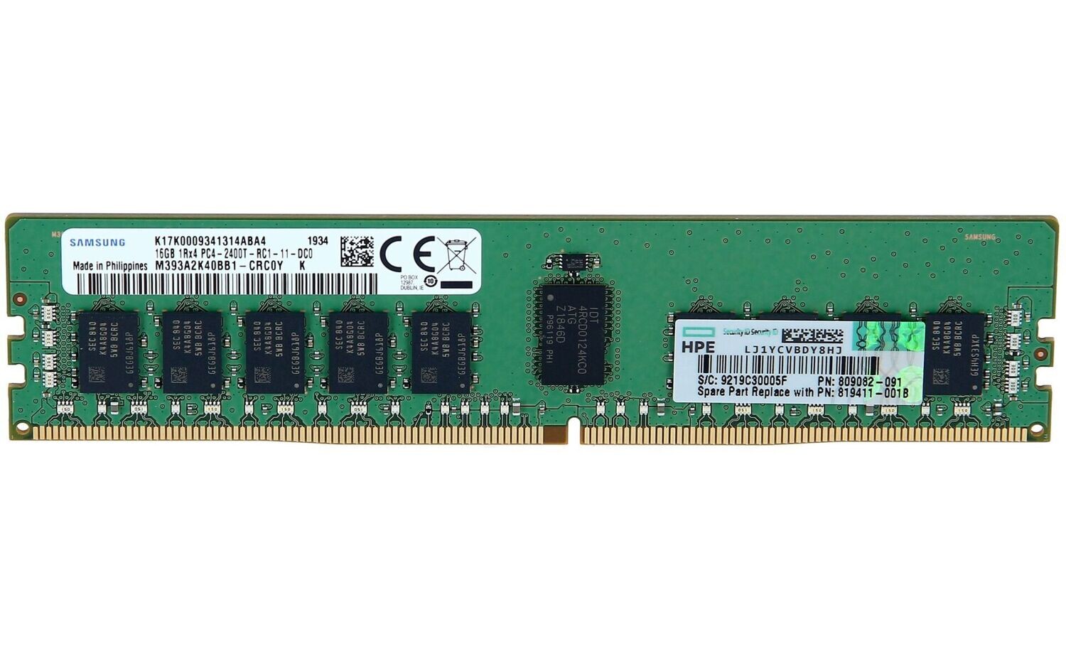 HPE Memory 16GB 1Rx4 PC4-2400T-R Kit
** NUEVO SELLADO **