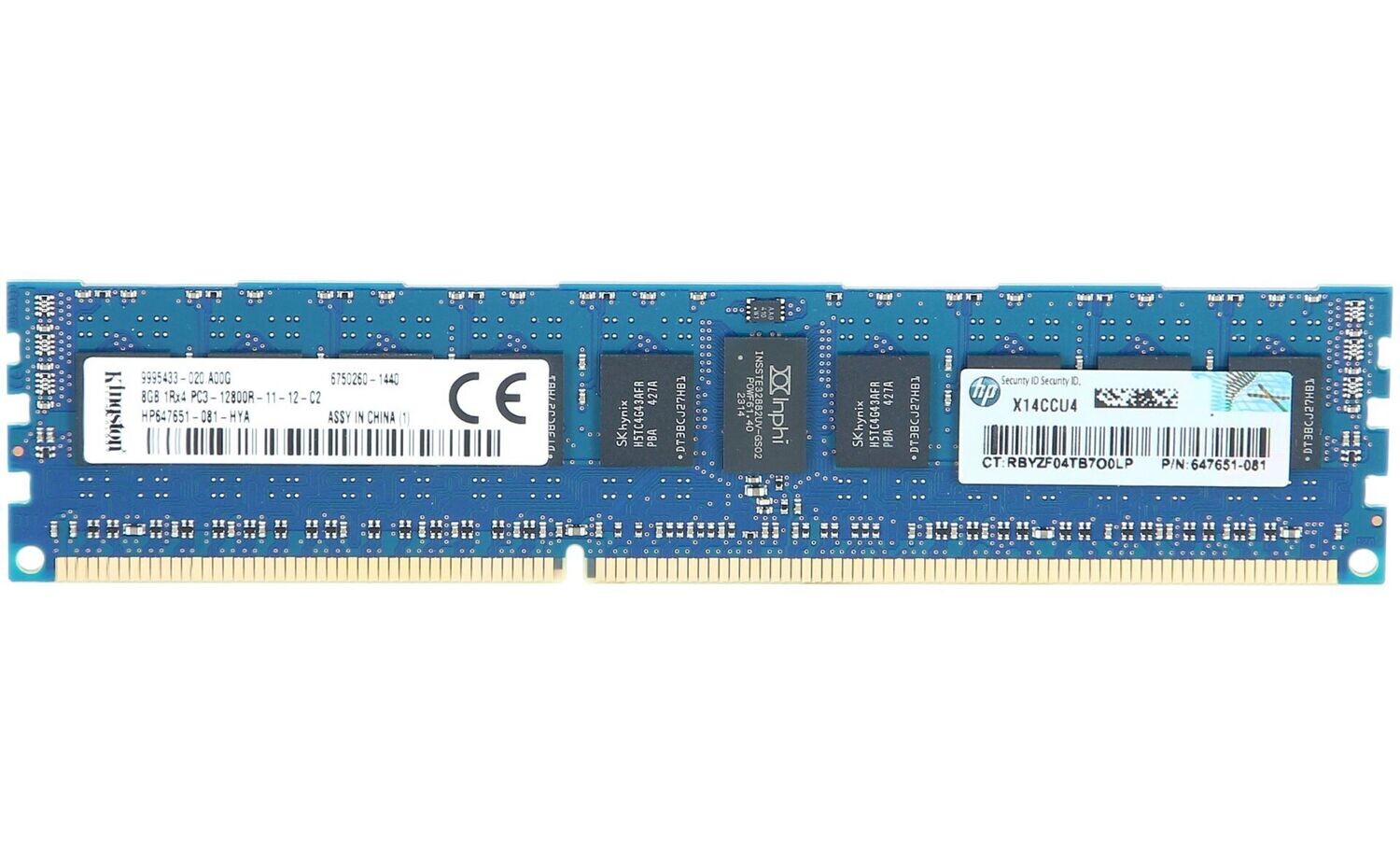 HPE Memory 8GB 1Rx4 PC3-12800R-11 Kit G8
**  NUEVO SELLADO  **