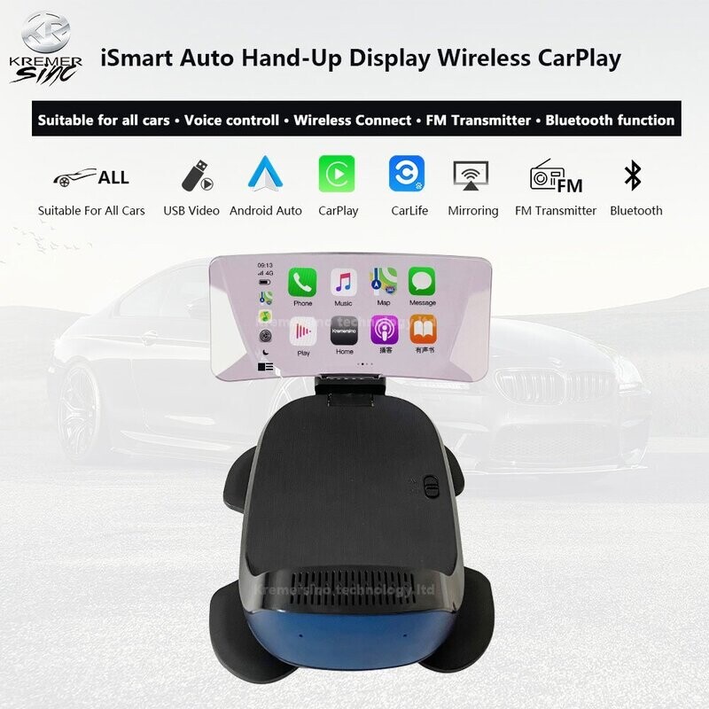 Head-Up Display iSmart - Wireless Connect / CarPlay / Mirroring / NO necesita instalación
(Válido para todos los modelos de coche · control por voz · Conectividad Wireless ) Head-Up Display iSmart - Wireless Connect / CarPlay / Mirroring / NO necesita instalación
(Válido para todos los modelos de coche · control por voz · Conectividad Wireless )