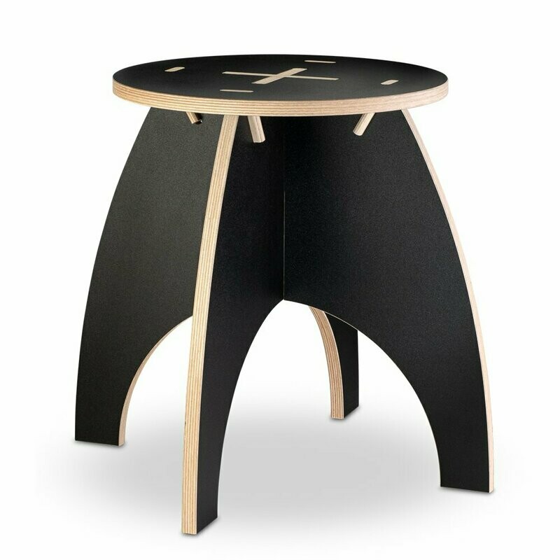 Hocker modernes Design, Multiplex schwarz
Sitzhocker als Steckmöbel