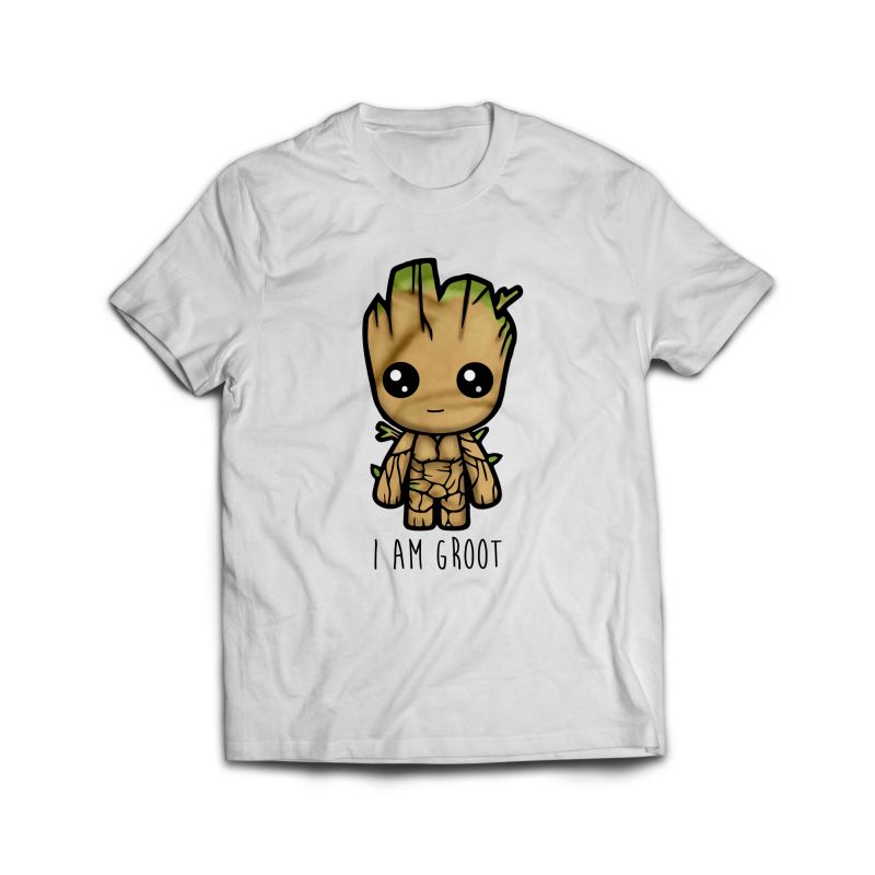 I Am Groot Fit Printed Round Neck Longline T-shirt