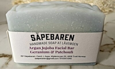 Argan &amp; Jojoba Facial Bar Geranium &amp; Patchouli