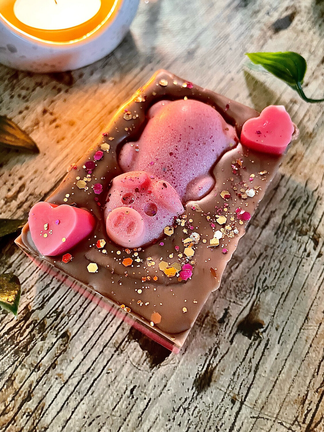 Rhubarb & Strawberry Wax Melt Pig In Mud Slab