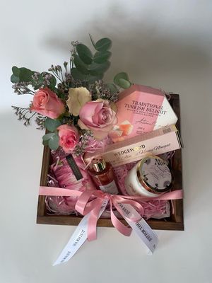 Colour Themed Gifts Perfectly Curated In A Wooden Tray 