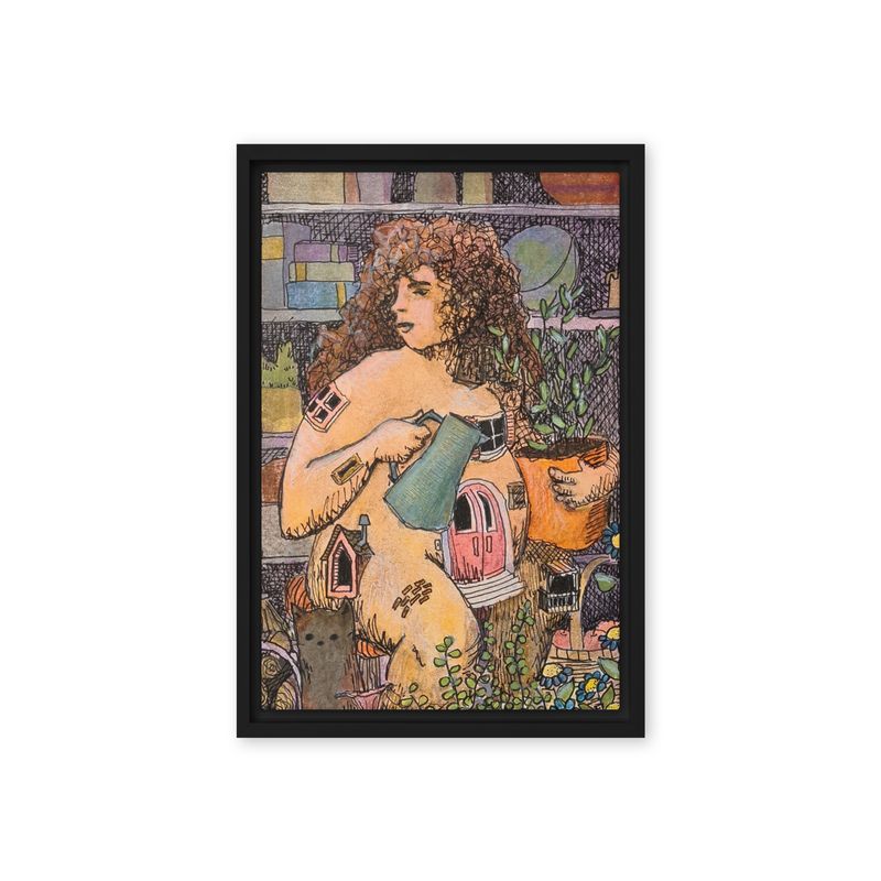 Goddess, framed canvas