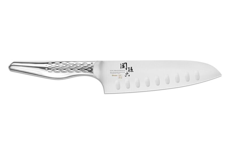 Couteau japonais Kai Seki Magoroku Shoso - Couteau santoku 16,5 cm lame alvéolée